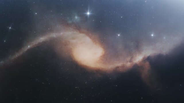 Cosmic dance of colliding galaxies in the depths of space