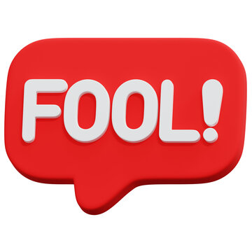 3D Red Speech Bubble Fool Text Message Comic Prank Joke Icon