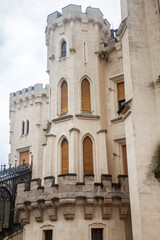 Obraz premium Hluboka Castle white neogothic towers
