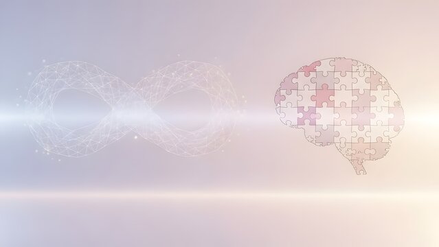 AI Brain Puzzle & Infinity Loop - Artificial Intelligence Concept