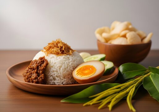 Authentic nasi lemak malaysian cuisine