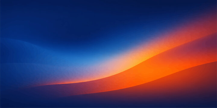 Dramatic abstract landscape of a fiery orange sunset with colorful lines reflecting light across a beautiful dawn sky and clouds