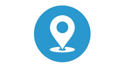 Blue Circle Location Pin Icon for Maps and Navigation. © Cirayut