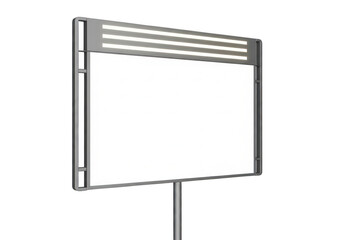Obraz premium Modern rectangular advertising billboard with integrated illumination lights on a single metal pole