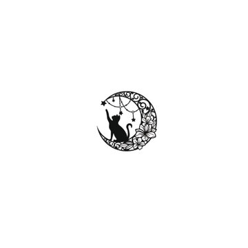 cat is under in moon