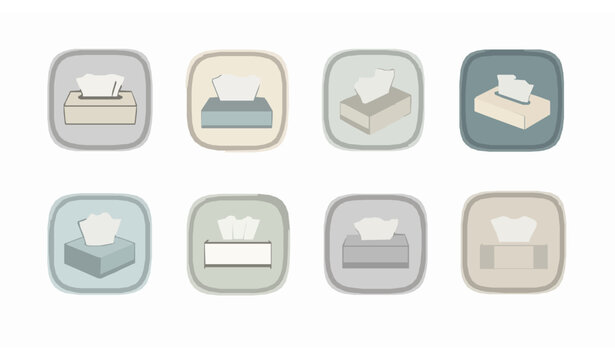 Tissue box icon in frames simple clean vector template