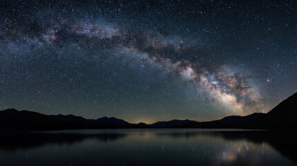 Fototapeta premium Milky Way and sparkling stars in night sky