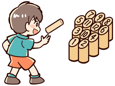 モルックをするこども