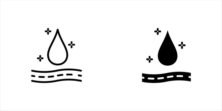Moisture line icon set, moisturizing cream skincare sign for cosmetics packaging. vector illustration on white background, eps10.