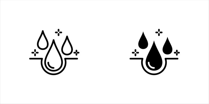 Moisture line icon set, moisturizing cream skincare sign for cosmetics packaging. vector illustration on white background, eps10.