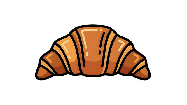 Cartoon style donut with sprinkles on white background