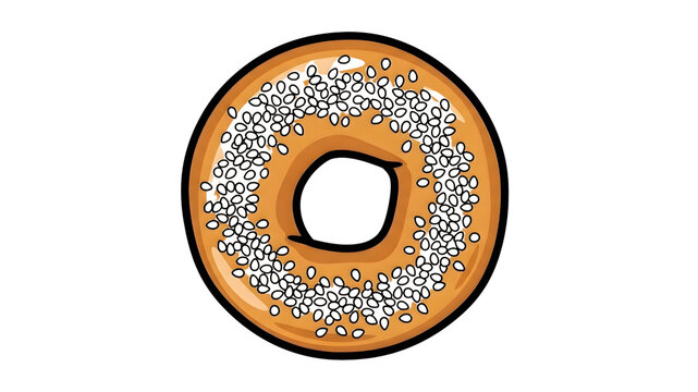 Illustration of a donut with sprinkles on a white background