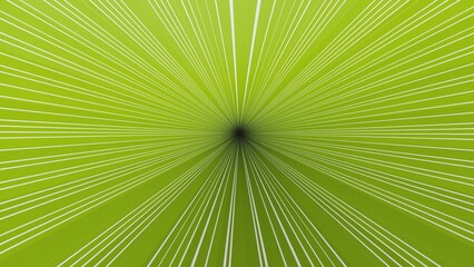Fototapeta premium Dynamic green radial lines converging into a dark center, symbolizing speed, innovation, and futuristic data flow for tech advertising and web.