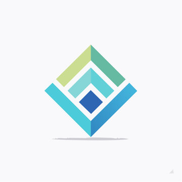 Dynamic Abstract Geometric Logo Featuring Tiered Layers Symbolizing Growth and Forward Progress