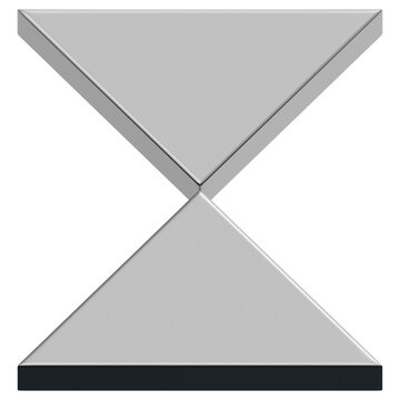 3D Chrome Inverted Triangle Balance Abstract Shape