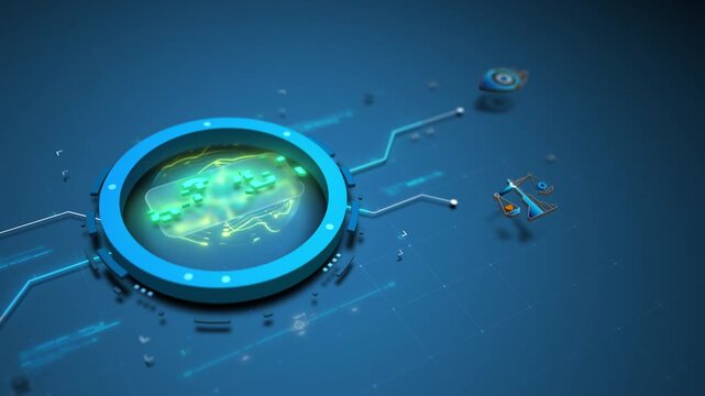 AGI Core System Managing Secure AI Network Governance Motion Design Seamless Loop