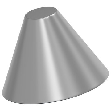 3D Chrome Smooth Truncated Cone Abstract Shape