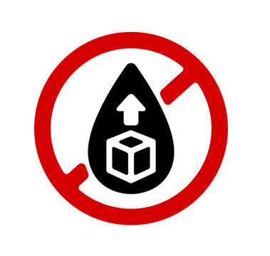 No blood sugar increase ( prohibition sign ) warning medical pictogram icon vector illustration