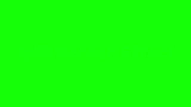 A video showcasing a split screen effect on a bright green background