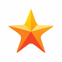 Obraz premium Vibrant golden star icon featuring a bright orange to red gradient, symbolizing premium quality, achievement, and top rating excellence