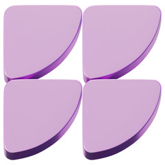 Fototapeta premium 3D Holographic Rounded Quarter Grid Abstract Shape