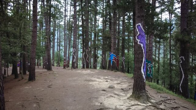 The Oma Painted Forest in the Basque Country is a very unique destination that is randomly positioned in the hill country of Northern Spain. Also known as Bosque de Oma and was painted in the 80s.