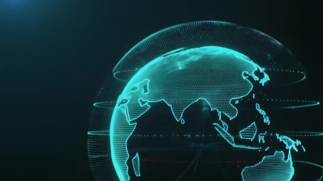 Digital globe highlighting european data connections and network infrastructure