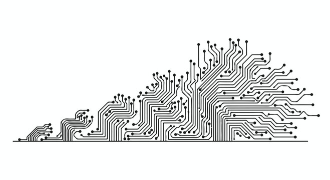 evolution of technology circuit board illustration
