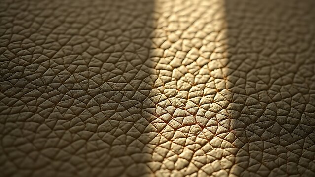 nubuck. Extreme close-up of nubuck leather texture showing fibrous structure under natural window light. lifestyle magazines.
