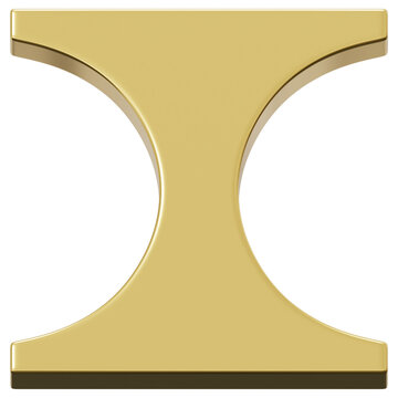 3D Gold Symmetrical Inset Beam Abstract Shape
