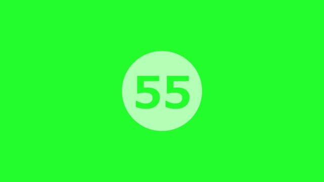 カウントダウン60秒、1分、透明度65％