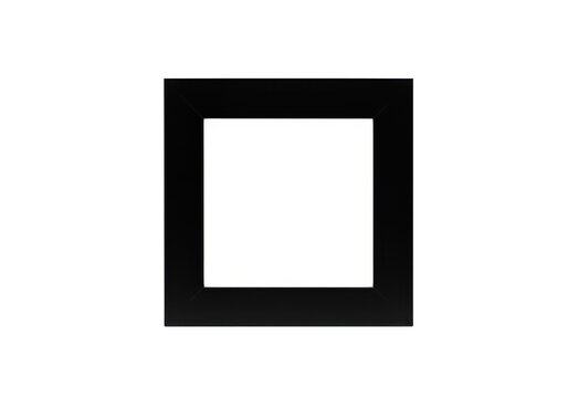 Simple black rectangular picture frame isolated isolated on white background