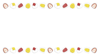 いちご大福とヒヨコのフレーム © rinm