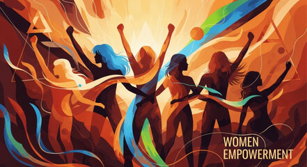 Obraz premium Empowered Women - A Celebration of Strength and Unity in Art.