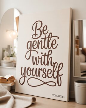 Inspirational quote on canvas be gentle with yourself