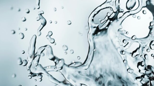 Clean Water Splash with Sphere Impact for Product and Advertising Background