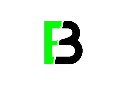 Modern EB Monogram Logo &ndash; Bright Green and Black Geometric Letter Combination Vector