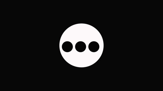 Simple style thought or speech bubble animation. Typing or thinking dots, circles loading animation