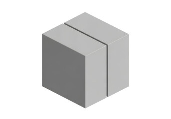 Fototapeta premium 3d gray cube with seamless edges isolated on transparent background