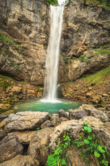 Powerfull waterfall Leuenfall, Appenzell, Switzerland.