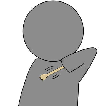 Scratching my back with a back scratcher Pictograms, silhouettes, illustrations
孫の手で背中を掻く　ピクトグラム　シルエット　イラスト