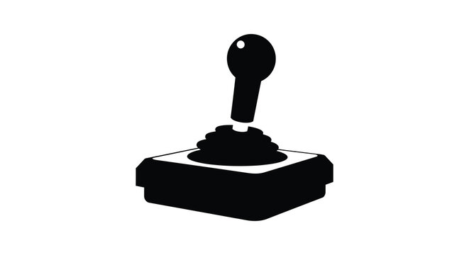 Black joystick graphic on a white background a striking silhouette