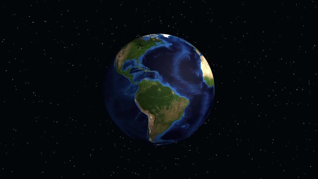 Earth Zoom Animation Focusing on Memphis United States in Outer Space