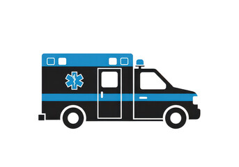 Fototapeta premium Emergency medical services ambulance vehicle icon isolated on transparent background