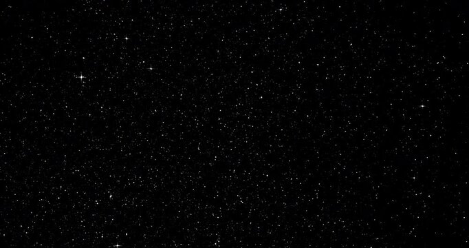 Space and stars, imitation. Twinkling of color pointed stars. Smooth rotation. Use for background and texture.