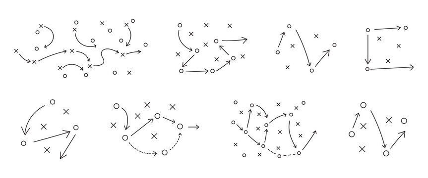 football tactics Icon set. Symbol isolated on white background. vector illustration