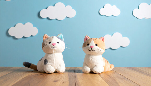 カップルの猫のぬいぐるみ