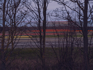 highway traffic in the evening 