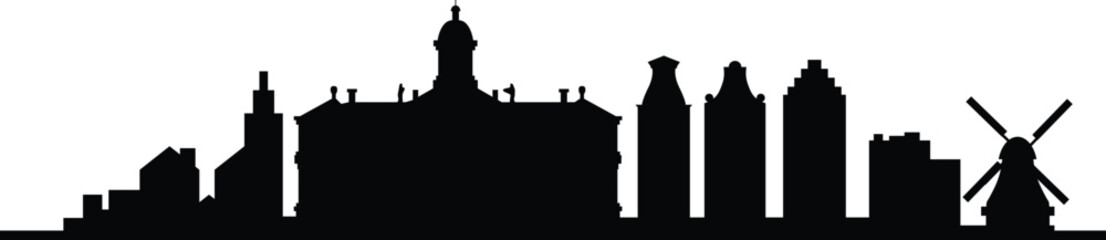 Obraz premium Amsterdam city skyline prepared in vector