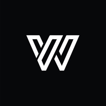 Modern Geometric Letter W Logo Symbol; Minimalist White Woven Ribbon Icon on Black Background for Textile Tech, Networking Infrastructure, and Interconnected Digital Branding Identities.